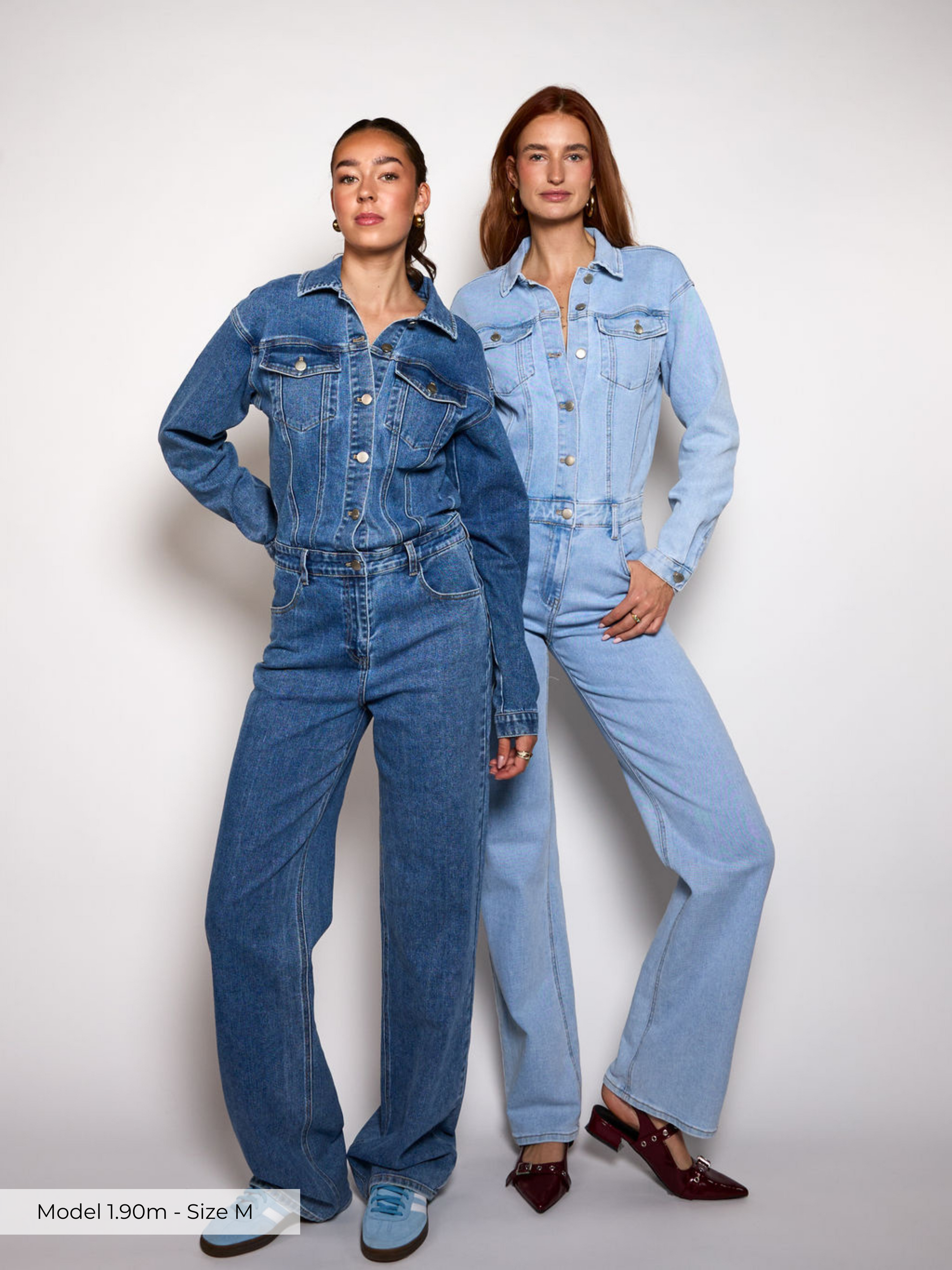 Zoë Denim Jumpsuit | Straight leg | Stretch | Donkerblauw | Tall
