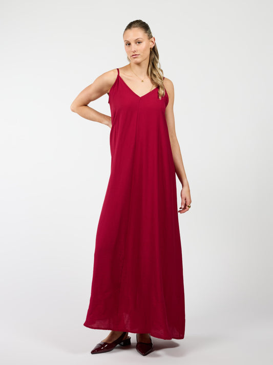 Anna Maxi Dress | Bordeaux | Tall