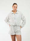 Ava Polka Dot Jacket | White | Tall
