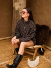 Ava Polkadot jacket | Dark brown | Tall