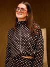 Ava Polkadot jacket | Dark brown | Tall