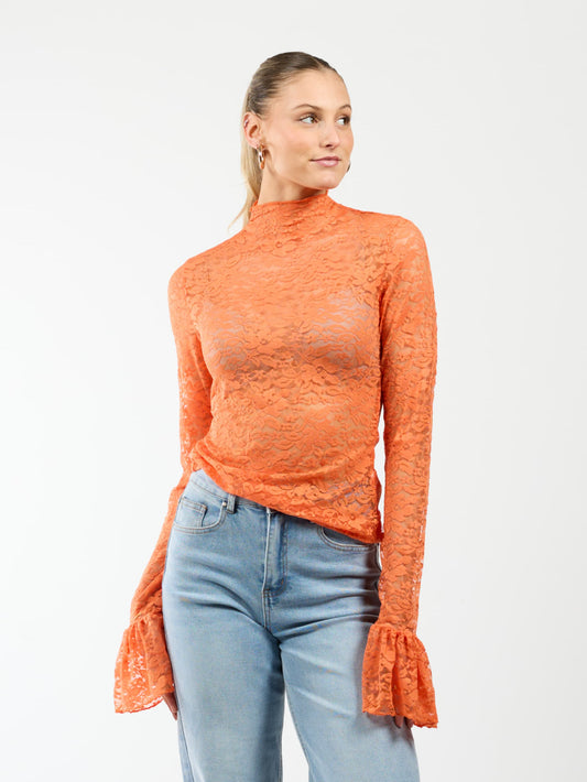 Bowi lace top | Tall | Orange