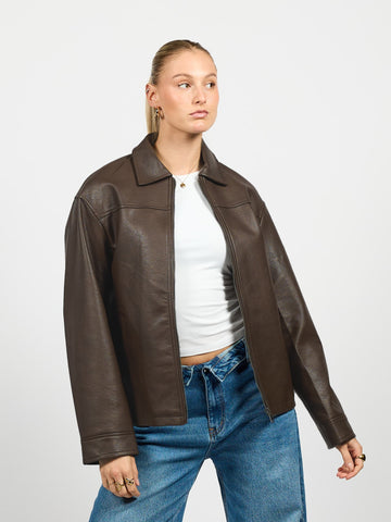 Gaby oversized jacket | Brown | Tall