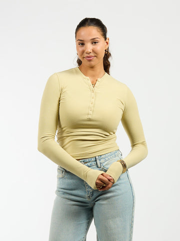 Cilia | Long sleeve button-up top | Green | Tall