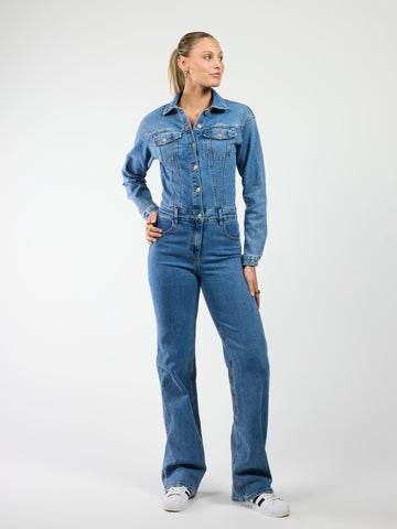 Zoë Denim Jumpsuit | Straight leg | Stretch | Dark blue | Tall