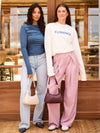 Ella | Wide leg pleated trousers | Pink | Tall