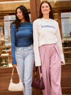 Ella | Wide leg pleated trousers | Pink | Tall