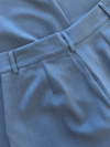 Ella | Wide leg pleated trousers | Denim blue | Tall