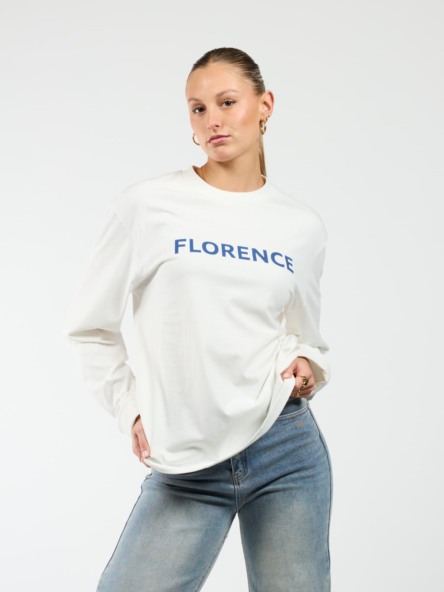 Florence Tee | Navy print | Tall