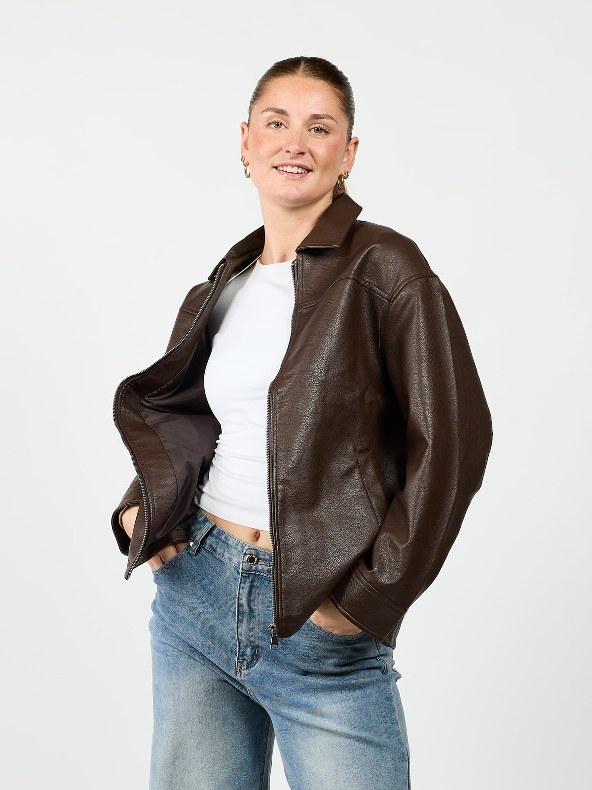 Gaby oversized jacket | Brown | Tall