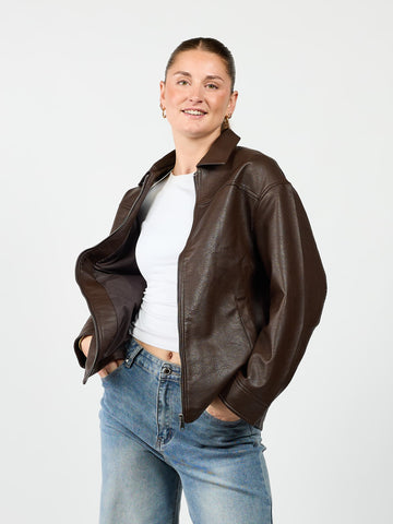 Gaby oversized jacket | Brown | Tall