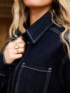 Indy | Co-ord | Denim jacket | Navy blue | Stretch | Tall