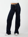 Indy | Mid Waist Wide Leg Jeans | Navy blue | Stretch | Tall