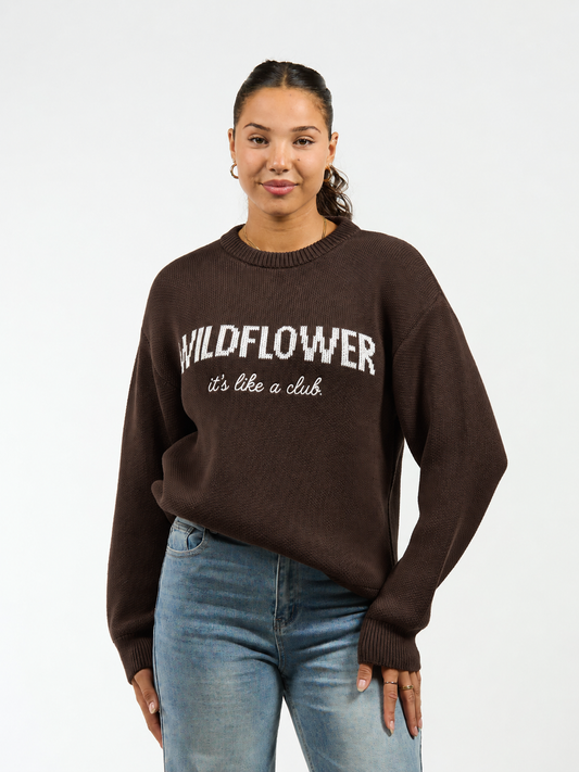 It's like a club | Knitted sweater | Dark brown | Tall