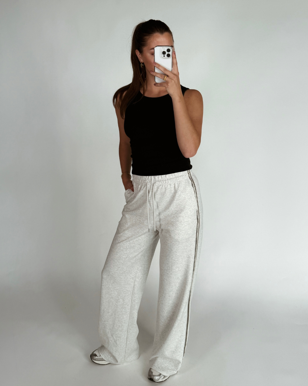 Izzy pants | Grey with stripes | Tall