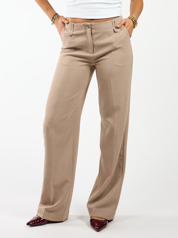Kate | Wide leg trousers | Taupe | Tall