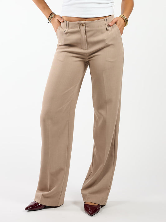 Kate | Wide leg trousers | Taupe | Tall