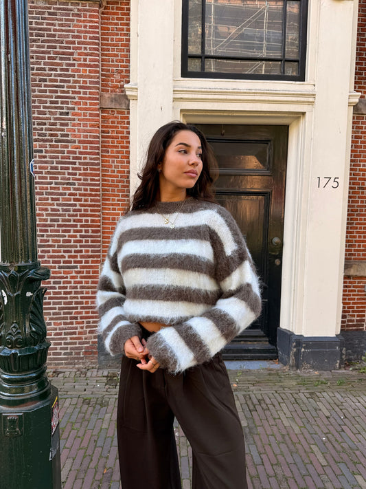 Kaya Knit | Brown striped | Tall