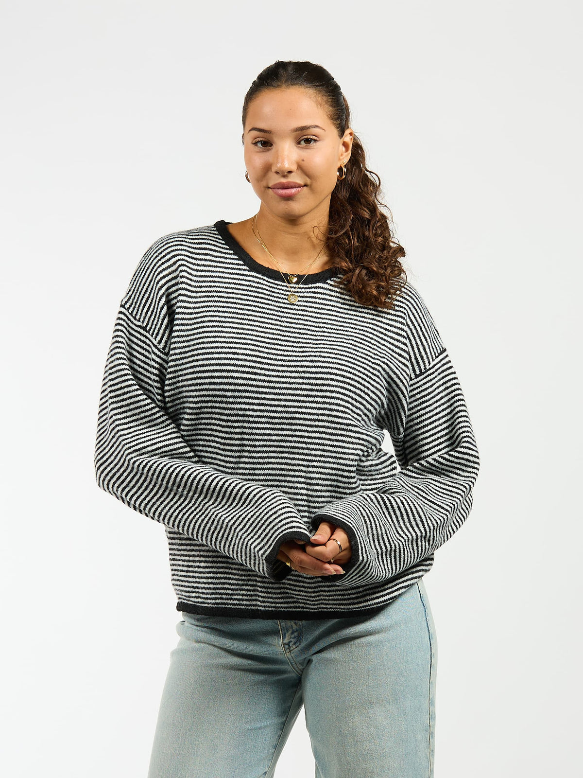 Leila Knit | Striped Black White | Tall