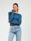 Lieke off shoulder top | Tall | Blue