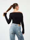 Lieke off shoulder top | Tall | Black