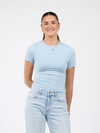 Liza short sleeve top | Light Blue | Tall