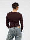 Liza long-sleeved top | Tall | Dark brown
