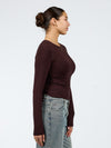 Liza long-sleeved top | Tall | Dark brown