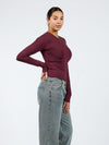 Liza long sleeve top | Tall | Bordeaux