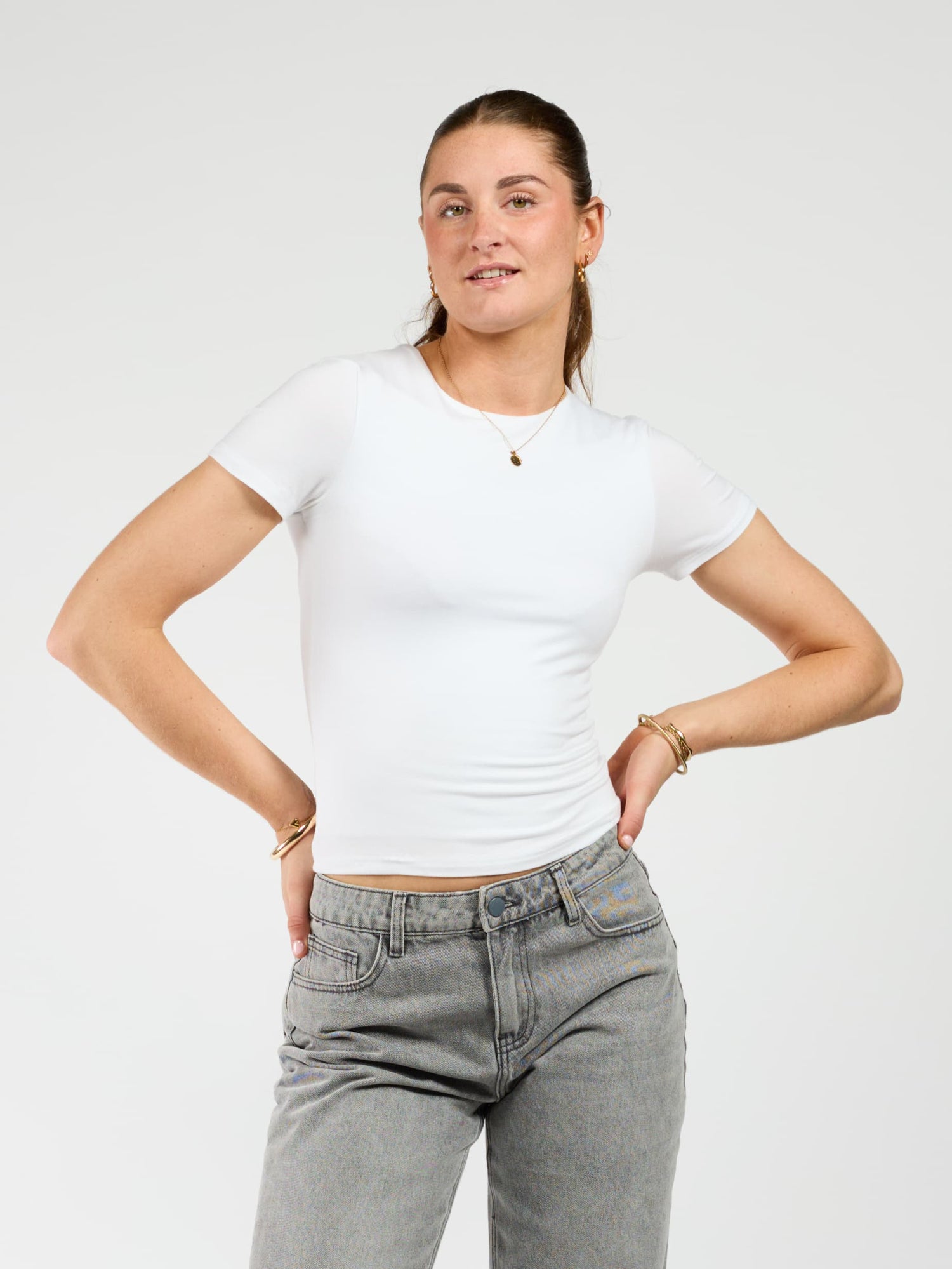 Liza short sleeve top | White | Tall
