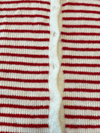 Lola Knitted Button-Up Spencer | White red striped | Tall