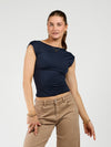 Lucie top open back | Short sleeve | Navy | Tall