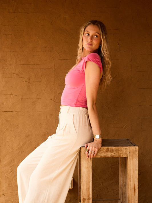 Maryn trousers | Linen | Beige | Tall