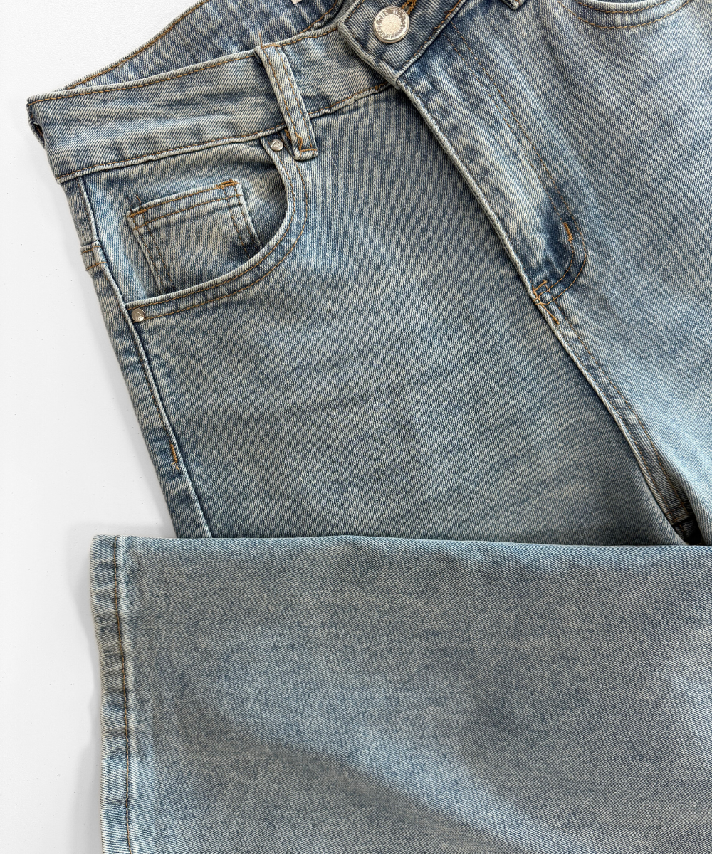 Maddy Wide Leg Jeans | Washed blue | Stretch | Tall