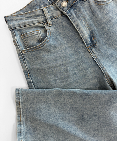 Maddy Wide Leg Jeans | Washed blue | Stretch | Tall