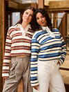 Maya Polo | Striped white blue | Tall