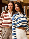 Maya Polo | Striped white blue | Tall