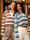 Maya Polo | Striped white burgundy | Tall