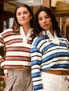 Maya Polo | Striped white burgundy | Tall