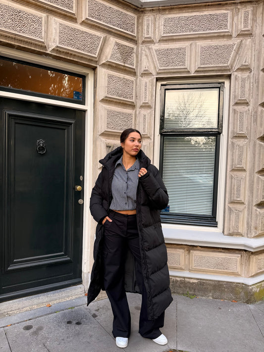 May Maxi Pufferjas | Zwart | Tall