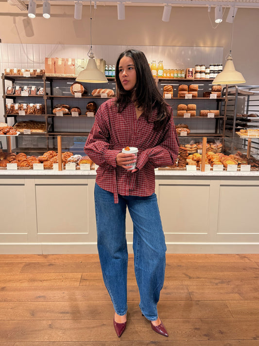 Millie blouse | Red checked | Tall