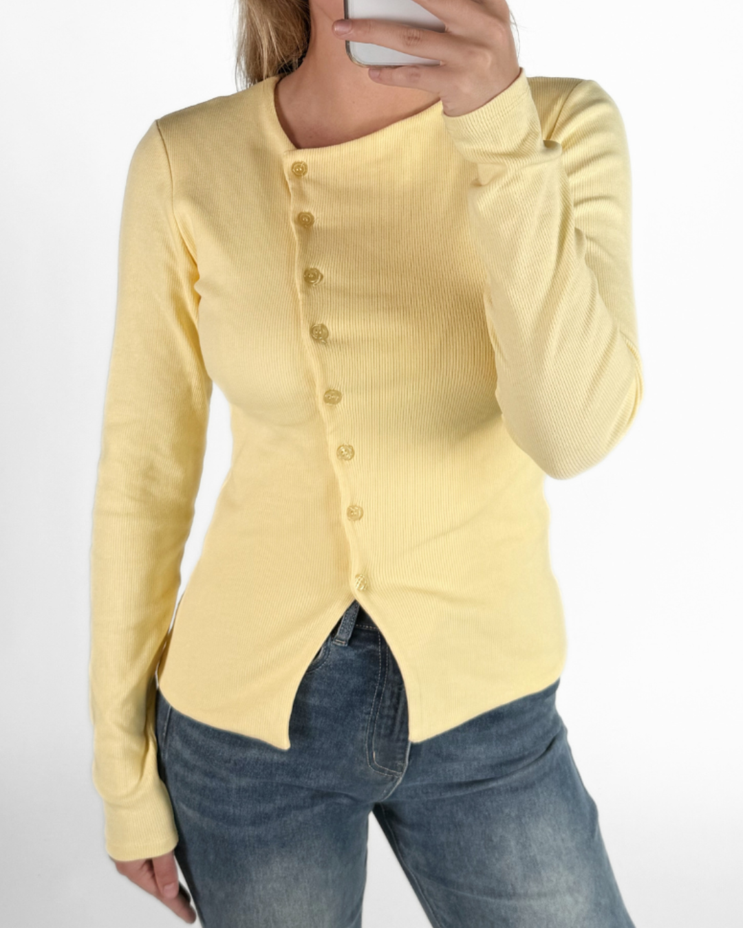 Nala top met knopen | Tall | Geel