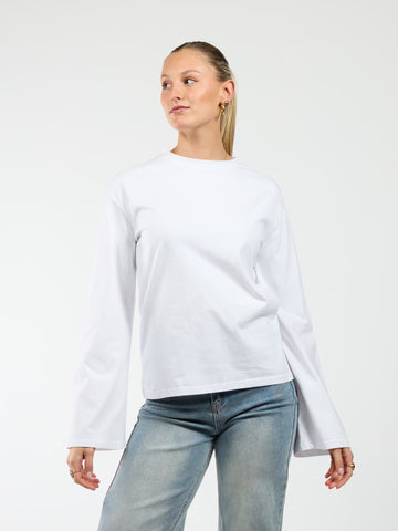 Nine Tee | flared sleeve | Tall | White