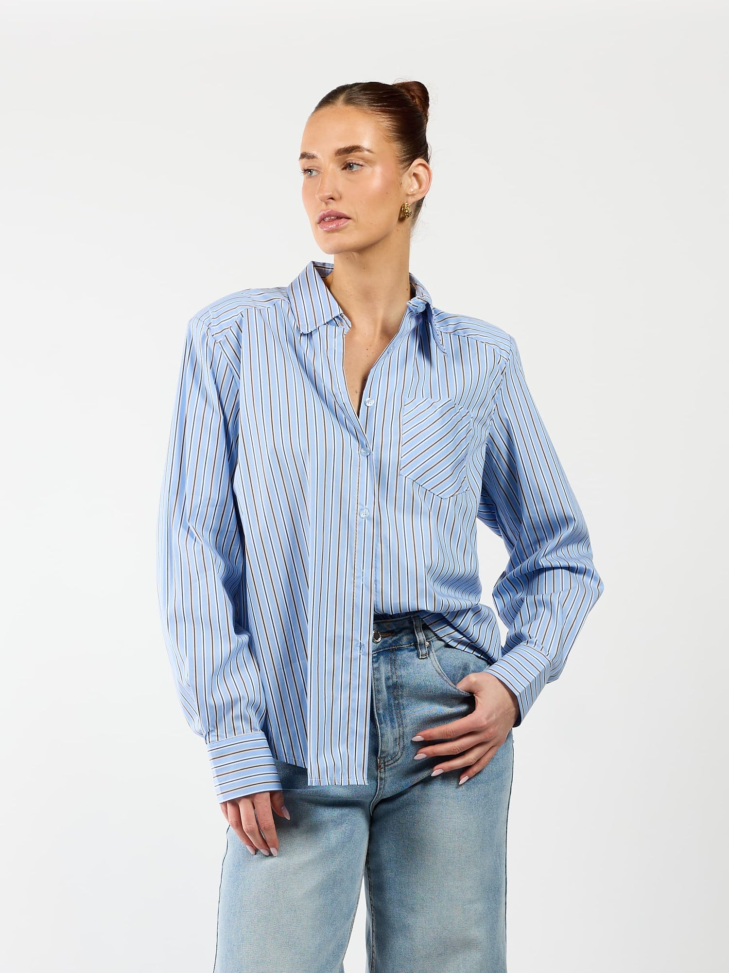 Noah blouse | Blue striped | Tall