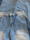 Olivia Balloon Jeans | Mid-waist | Mixed denim | Blue | Tall