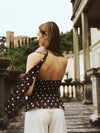 Poppy Polkadot top | Brown white | Tall