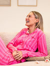 Nora pyjama top | Co-ord set | Pink striped | Tall