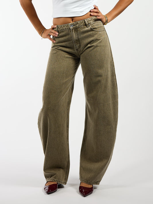Rae Balloon Jeans | Mid-waist | Green | Tall