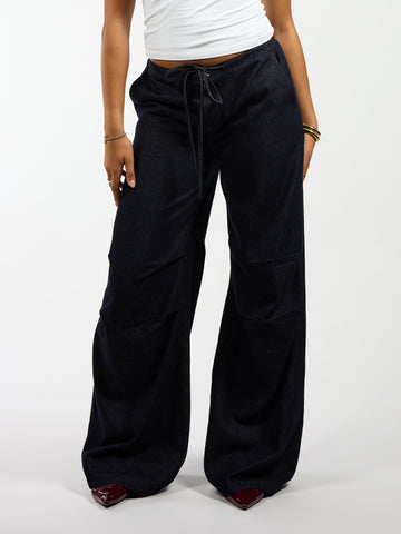 Riley Relaxed Jeans | Drawstring | Navy | Tall