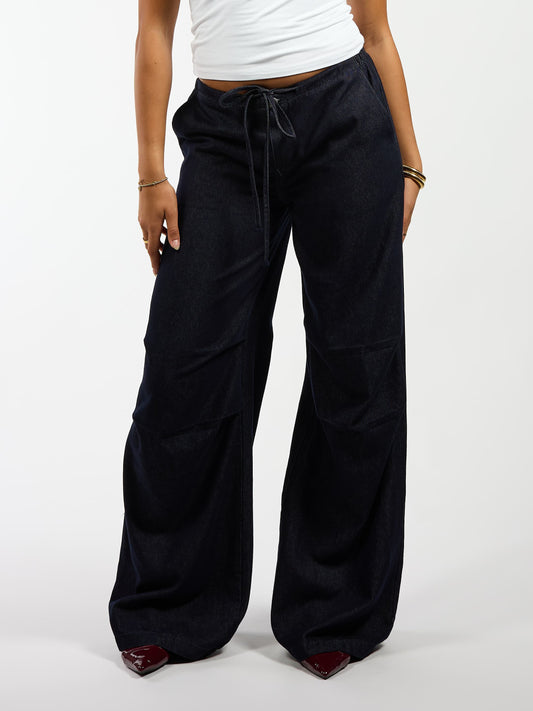 Riley Relaxed Jeans | Drawstring | Navy | Tall